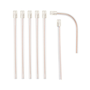 Puntas de eyector de saliva desechables 2024, tubo blanco, punta azul, 150 mm, 6.5 mm de diámetro, PVC, alambre de hierro chapado en cobre, flexible - Product Image 1