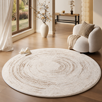 Tapis d'appoint en peluche crème de style français personnalisé, doux et facile à nettoyer, pour salon, chambre à coucher, chevet, OEM ODM, vente en gros
