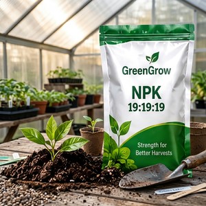 GreenGrow NPK 19:19:19 Fertilizer Stand Up <b>Pouch</b> Resealable <b>Laminated</b> BOPP Agriculture Use Plastic Packaging Plastic Bags - Product Image 4