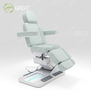 Kasur Salon wajah Spa elektrik 4 motor, tempat tidur terapi pijat kontrol kaki Modern dengan lampu - Product Image 6