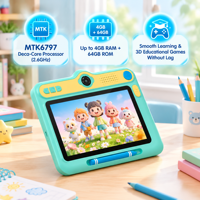 Tablette Android pour enfants 7 pouces MTK6797 dix cœurs 4G LTE double SIM 3/4 Go 32/64 Go avec appareil photo 13 MP – Idéale pour l'apprentissage des enfants (vente en gros)