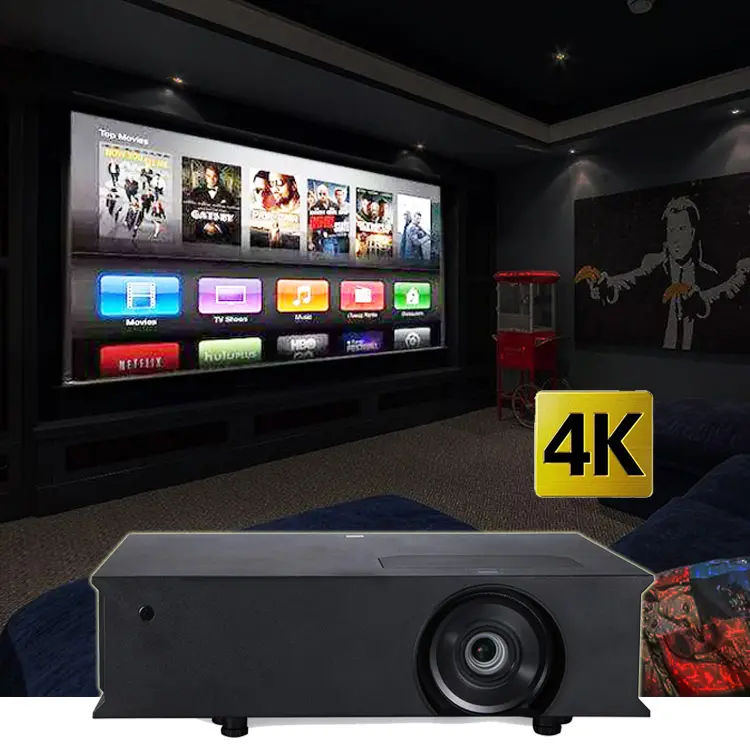 UHD 3840 2160 gerçek projektör 4k ev sineması açık projektör 4k 8000 lümen lazer 4k 3D tv