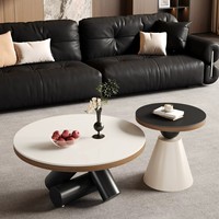 Table basse géométrique en pierre frittée, Nouveauté 2026, style Art Mid-Century, table à thé de luxe pour petit salon, mobilier de maison
