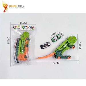 2025 pas cher dinosaure stockage camion jouet avaler voiture en plastique transformer en Stomping <span class=keywords><strong>T</strong></span>-<span class=keywords><strong>Rex</strong></span> avec voitures coulissantes piste jouet - Product Image 2