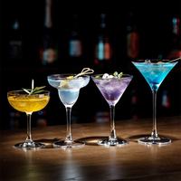 Gelas Koktail Kristal Bening Tiup Manual dengan Logo Kustom, Gelas Martini Coupe Highball untuk Bar, Restoran, Hotel, Pesta, Grosir