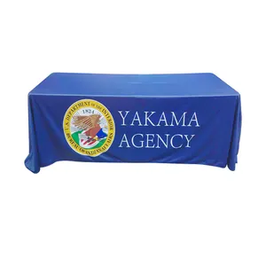 Unfitted Table Cover Sublimation Washable Collapsible Full Drape Trestle Table Cover For Sponsor