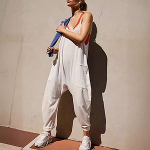 JAC22 F190 <span class=keywords><strong>Mono</strong></span> de Punto Casual para Mujer con Pantalones Largos, Nuevo Diseño de Moda con Bolsillos y Tirantes - Product Image 3