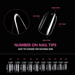 JIEYU PMMA/ABS Faux ongles français effilés transparents/naturels personnalisés pour salon de manucure DIY pour la maison DIY Salons de manucure - Product Image 4