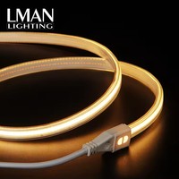 Vente directe d'usine, bande LED COB flexible AC220V 288LEDs/M 10W/M 8MM IP65, garantie de 2 ans, pour aménagement paysager