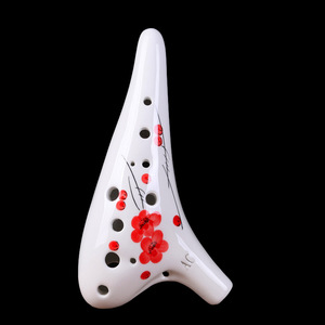 Ocarina de 12 Orificios en Azul y Blanco, Flauta de Cerámica Pintada a Mano, Instrumento Musical Nacional Tradicional Chino para la Enseñanza Musical - Product Image 5