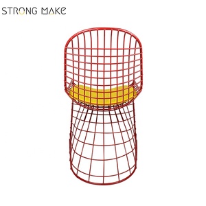 Venta al por mayor personalizar el Color rojo Metal recubierto de alambre plegable sillas de comedor <span class=keywords><strong>bistro</strong></span> - Product Image 4