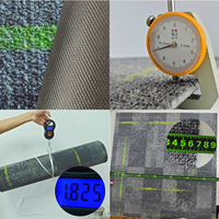 Dalles de moquette 100 % nylon résistantes aux taches pour hôtels, dalles de moquette à boucles grises à motifs pour immeubles de bureaux