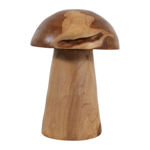 Scultura ornamentale a forma di fungo in legno di teak per decorare la casa, l'ufficio, la mensola, il tavolino da caffè. - Product Image 3