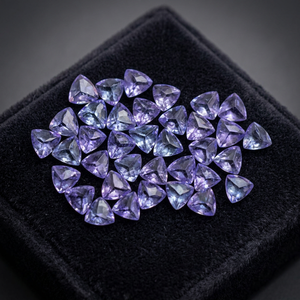 Lote de Gemas Sueltas de Tanzanita Natural, Corte Trillón 4x4mm, Piedras Facetadas Azul Violeta para Joyería Fina, Anillo de Piedra Preciosa - Product Image 6