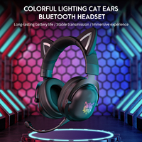 Casque de jeu sans fil Onikuma B20 Black Cat Ear Microphone Bluetooth TWS pour entreprise avec suppression du bruit (ENC)