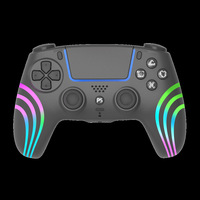 Manette sans fil LED pour PS5, compatible avec PS5 Pro/Slim/PC, double vibration, fonction Turbo, prise audio 3,5 mm