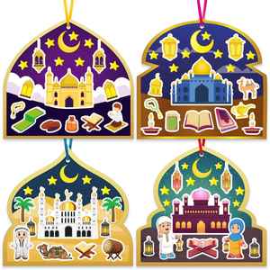 36 autocollants décoratifs Ramadan Eid Mubarak, jouets, lune, château, musulman, Kareem, kits d'autocollants islamiques DIY pour enfants - Product Image 2