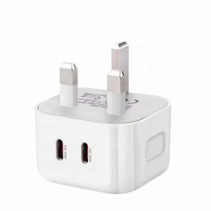 Factory UK PD 40W Dual USB-<b>C</b> 3 Pin Wall Plug QC3.0 USB <b>Type</b> <b>C</b> Charger Socket USB <b>C</b> Power <b>Adapter</b> for Phone 15 16 for Samsung - Product Image 1