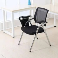Meilleure vente en gros chaise de formation pliable en maille métallique empilable multicolore avec tablette pour écrire