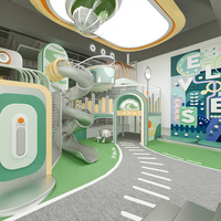 Equipo de juego suave para patio interior interactivo de alta calidad para entretenimiento infantil con un restaurante simulado