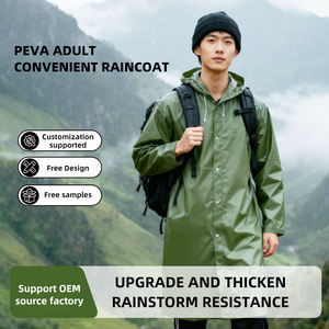 Geçirmez su özelleştirilebilir Logo yürüyüş PEVA kamp acil takım yağmur fırtınası yetişkinler için Unisex yağmurluk - Product Image 2