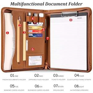 Gangtong Leathario A4 Portfolio Portfolio Organisateur de conférence Carnet d'écriture Dossier de présentation professionnel - Product Image 4