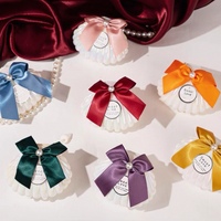Boîte-cadeau de ruban en forme de coquille de perle de chocolat élégante personnalisée pour cadeaux de faveur de fête de mariage souvenirs de stockage de bonbons pour les invités