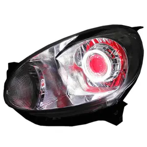 Lampu depan LED penuh kustom untuk Nissan March bi-xenon lampu depan lensa proyektor dengan DRL