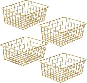 Fabricantes de cestas de almacenamiento de metal rectangulares con y sin asas cestas de almacenamiento de frutas y verduras y otros artículos