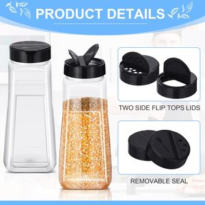 32 Oz Tái Sử Dụng Lớn Nhựa Gia Vị Lọ Với Shaker Có Nắp Đậy Rỗng Bột Lưu Trữ Container Xi Lanh Hình Dạng Chai Container - Product Image 5