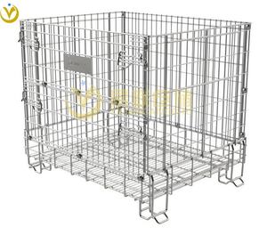 Boîte de rangement en fil d'acier <span class=keywords><strong>Cage</strong></span> à papillon avec roues Cages de stockage empilables en entrepôt - Product Image 1