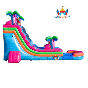 Tobogán Acuático Eléctrico Tropics de 18 Pies con Dos Carriles y Piscina, Inflable, para Niños, para Fiestas al Aire Libre, Diversión Acuática - Product Image 4