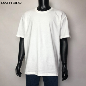 Camiseta de hombre con etiqueta de logotipo personalizado, camiseta de gran tamaño con hombros caídos y cuello acanalado de algodón de 200gsm, ropa de calle, camiseta lisa en blanco para hombre - Product Image 1