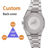 Montre pour homme de haute qualité en acier inoxydable 40 mm avec design 3D OEM, affichage analogique, mouvement Miyota NH35, style charmant, 3 ATM