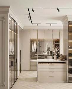 Design moderne Armoires en bois massif en métal Caractéristique lumineuse Chambre à coucher Maison Appartement Vestiaire Utilisation directe en usine Rangement meubles Salle de sport - Product Image 1