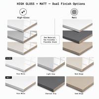 MDF laminé avec film PET brillant et mat, double option, MDF mélaminé résistant à l'humidité pour armoires de salle de bain et de cuisine