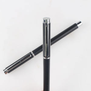 Bolígrafo de Gel Metálico Negro Delgado Promocional para Hotel con Logotipo Personalizado Grabado con Láser para Publicidad en Material de Oficina - Product Image 2