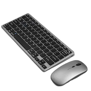 Venta al por mayor de teclado y ratón-Juego de teclado inalámbrico recargable, teclado y ratón portátil ultrafino para PC, escritorio, ordenador y Notebook