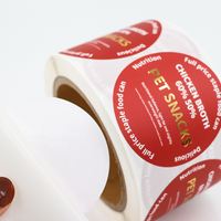 Rouleau d'étiquettes alimentaires personnalisées en papier couché mat, avec logo imprimé sur mesure, autocollantes et résistantes à l'eau pour boîtes de conserve et bocaux