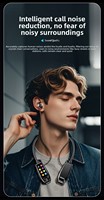 Headset Nirkabel Leher dengan Chipset JL, Peredam Kebisingan ENC, Tahan Air IPX4 V5.4, Waktu Putar 20 Jam, Kontrol Tombol