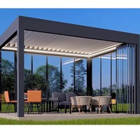 Vente en gros d'usine de pergola de jardin bioclimatique d'extérieur moderne à perche pergola de jardin à écran motorisé en aluminium
