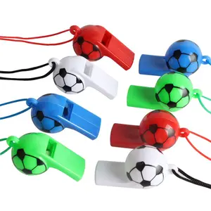 Novos Brinquedos Suprimentos Colorido Plástico Futebol Apito Pequeno Presente Promocional Brinquedos Para Crianças