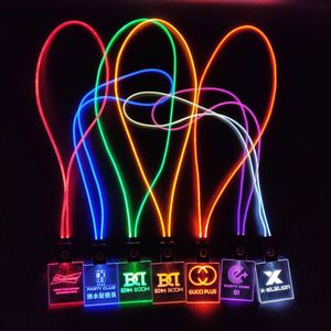 Lighting Wedding Decoration Neo Sign Rechargeable Usb <b>Flash</b> Promotional <b>Light</b> up Name Tag Badge Led Lanyard Acrylic Work Tag Bar - Product Image 5