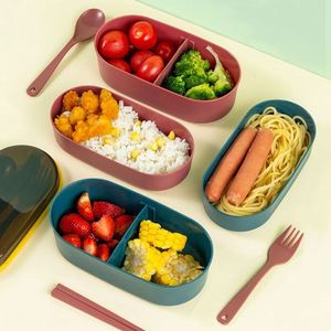 Bento <b>Box</b> with <b>Compartment</b> Microwave- and Salad-Apt Students' <b>Lunch</b> Boxes Includes Cutlery-for Kitchen Use - Product Image 4