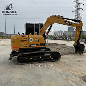 Excavatrice sur chenilles hydraulique d'occasion SANY d'origine chinoise SY75C-10/SY75C-8/SY75C-9 75 tonnes modèle 2022, moteur testé, inspection vidéo - Product Image 3