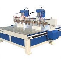 Routeur CNC multi-broches 1325 à têtes multiples pour la sculpture sur bois, la fabrication d'objets en bois massif, la gravure en relief des portes d'armoires