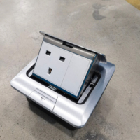 Prise de sol escamotable MAQO, prix usine, norme britannique 13A, avec ports USB A/C, CAT3/CAT6/satellite, 3 prises, pour maison et bureau