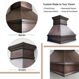 Изготовленная на заказ медная вытяжка в форме колокола, архитектурная, настенная, для роскошных кухонь в стиле фермерского дома - Product Image 6