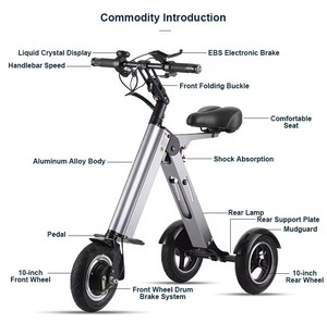 Easy Carry Folding <strong>Ebike</strong> 3 Wheeler Portable Folding Electric City Bike Bicycle Scooter Motorized Tricycles Battery for Elderly - Product Image 2