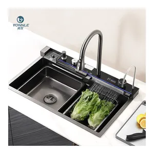 Stylish Cost-effective And Multifunctional Waterfall Kitchen Sink Stainless Steel Sink Modern Sink Kitchen